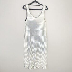 Current Elliott the tank dress dock indigo stripe bleached sleeveless midi dress